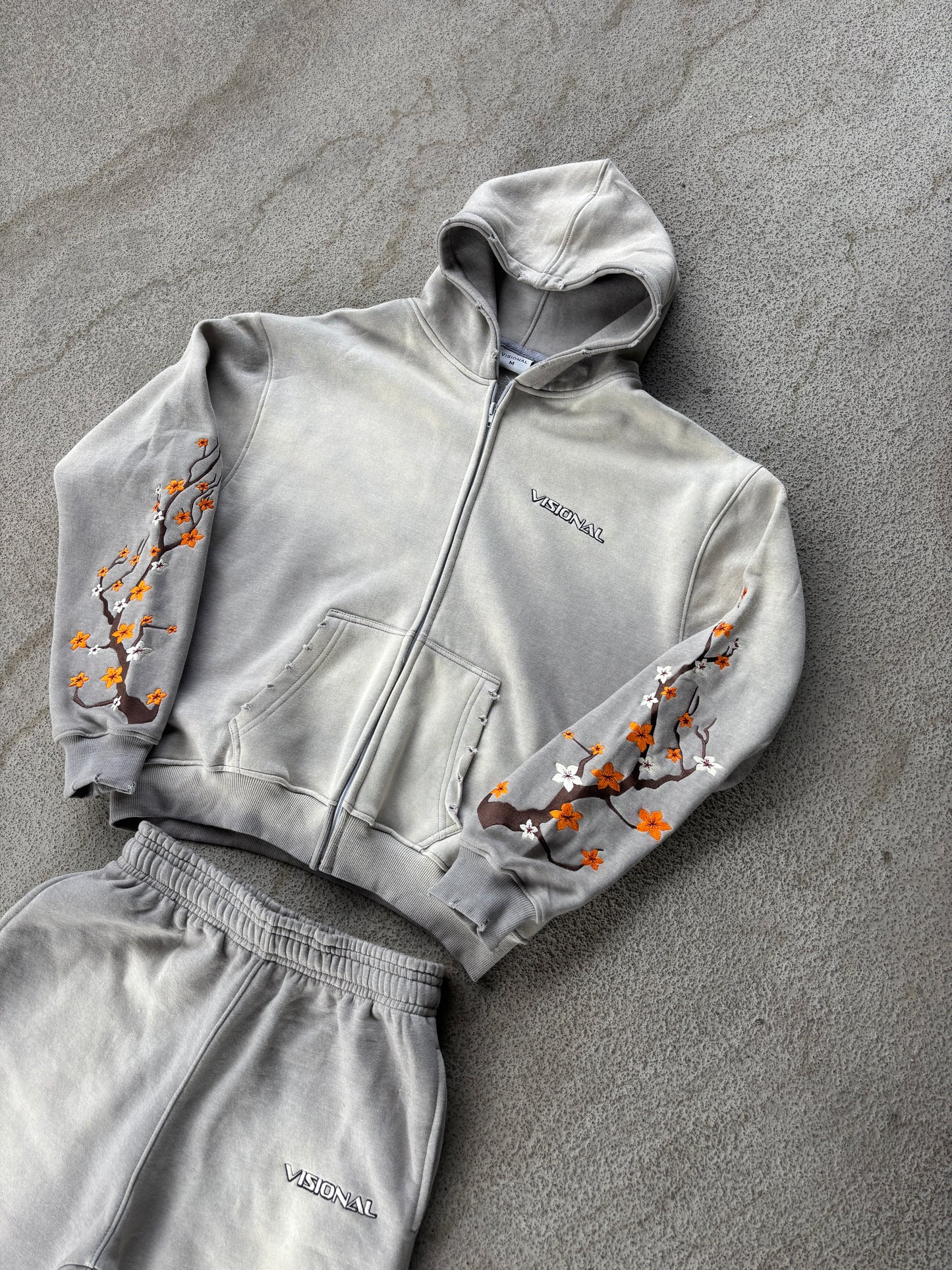 Visional Blossom Tracksuit Grey
