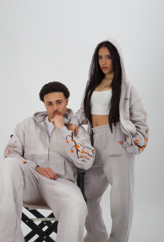 Visional Blossom Tracksuit Grey