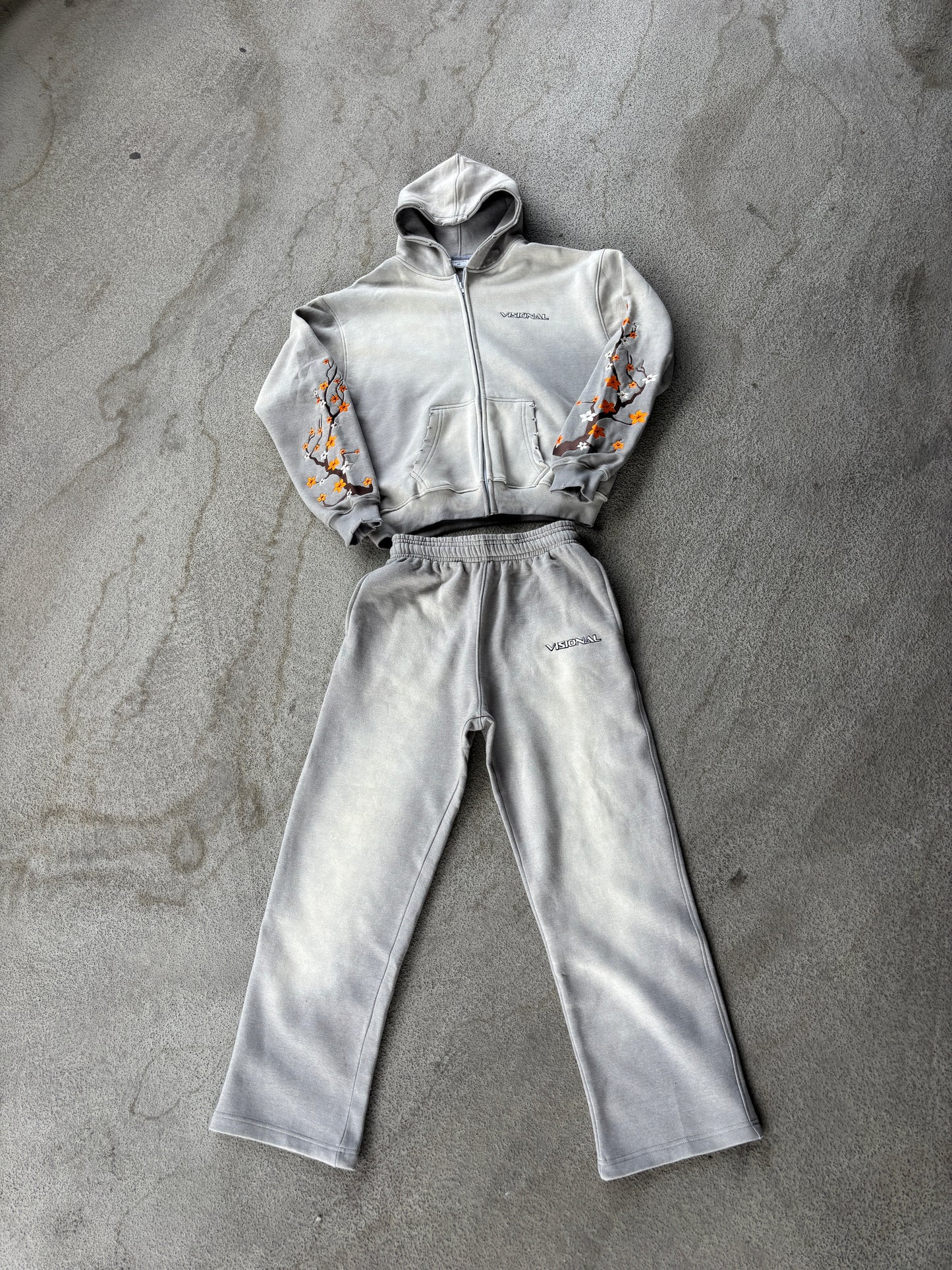 Visional Blossom Tracksuit Grey